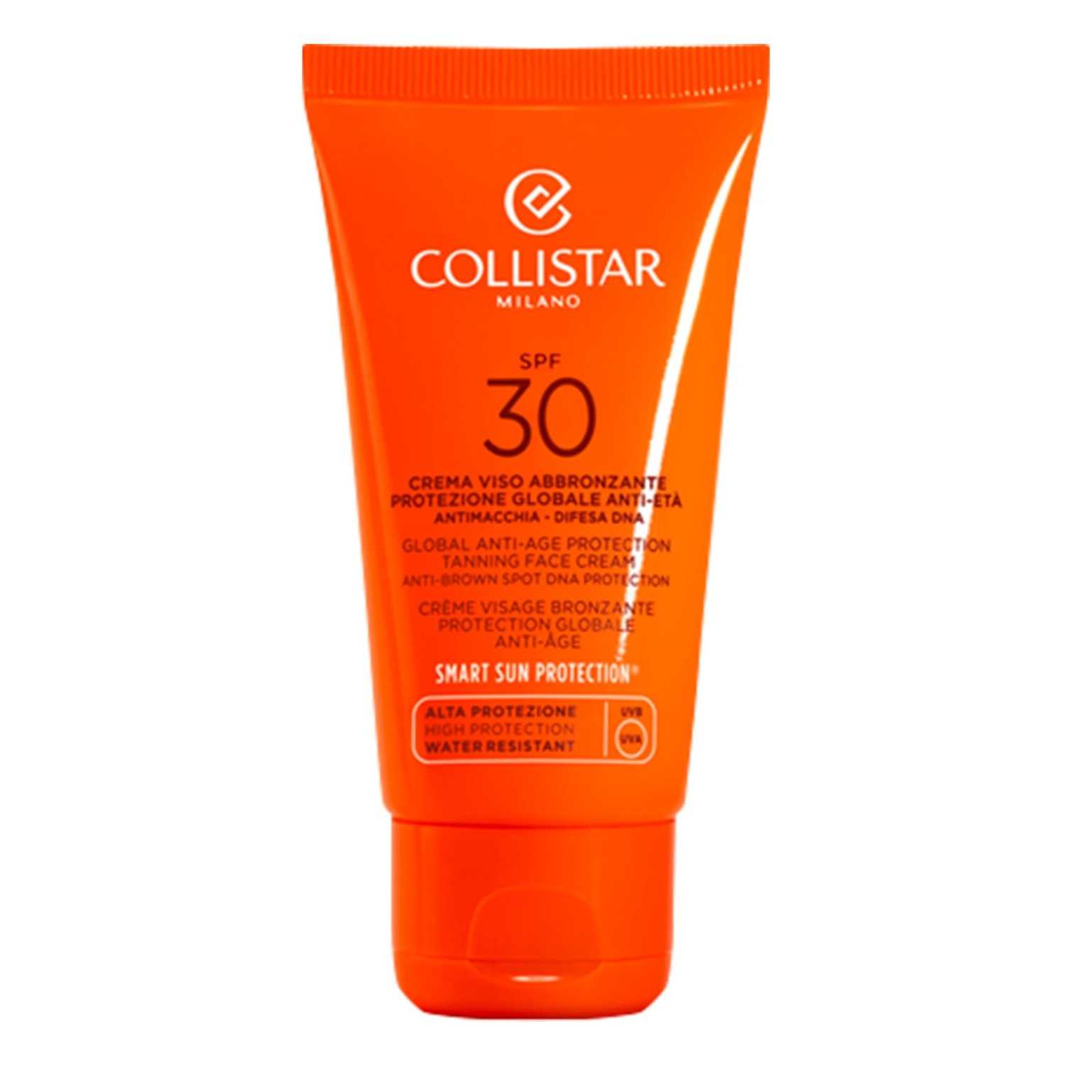

Солнцезащитный крем sun care global anti-age protection tanning face cream spf 30 Collistar, объем 50 мл