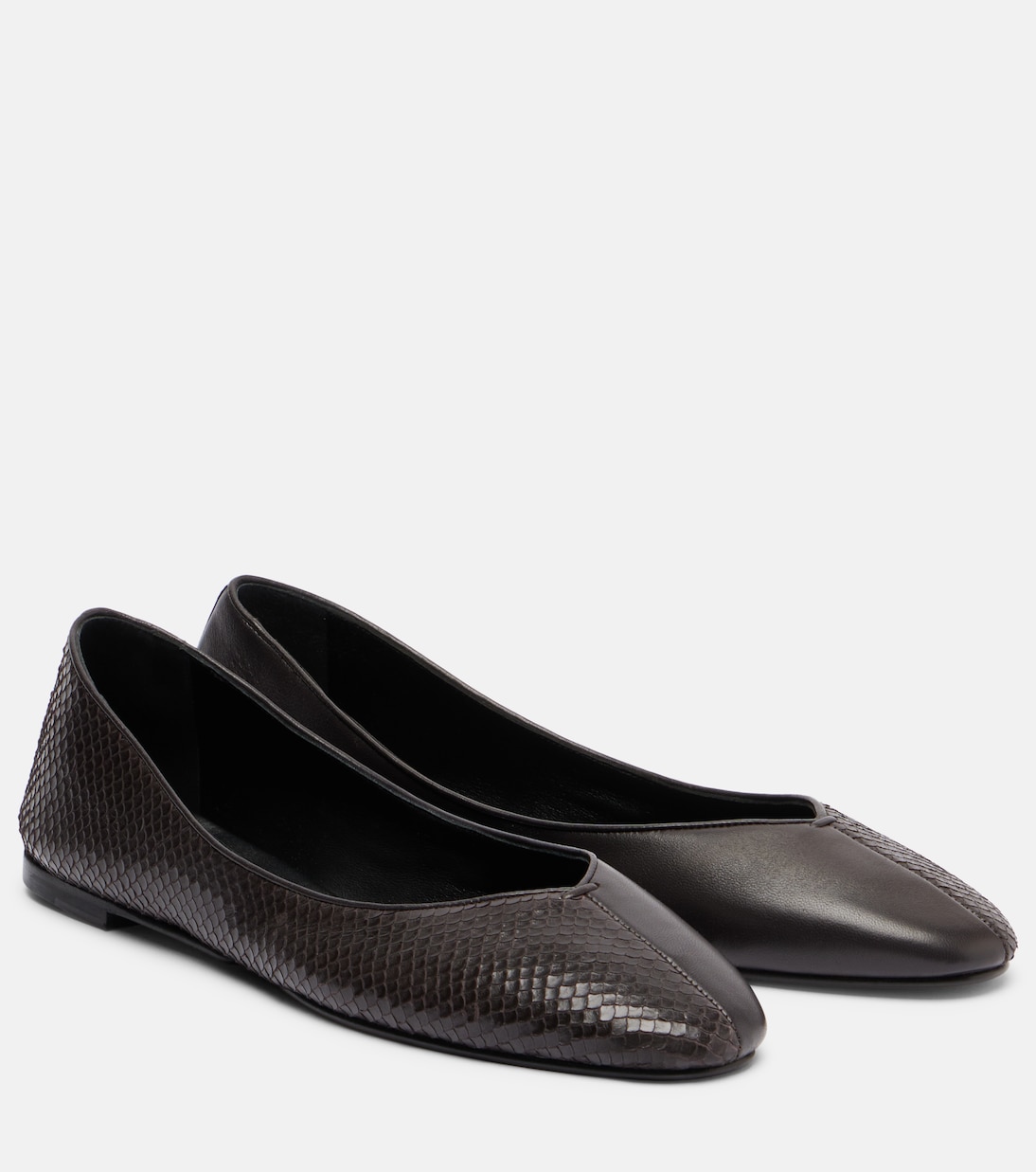 Кожаные балетки Ballerines Jacquemus, темно-коричневый
