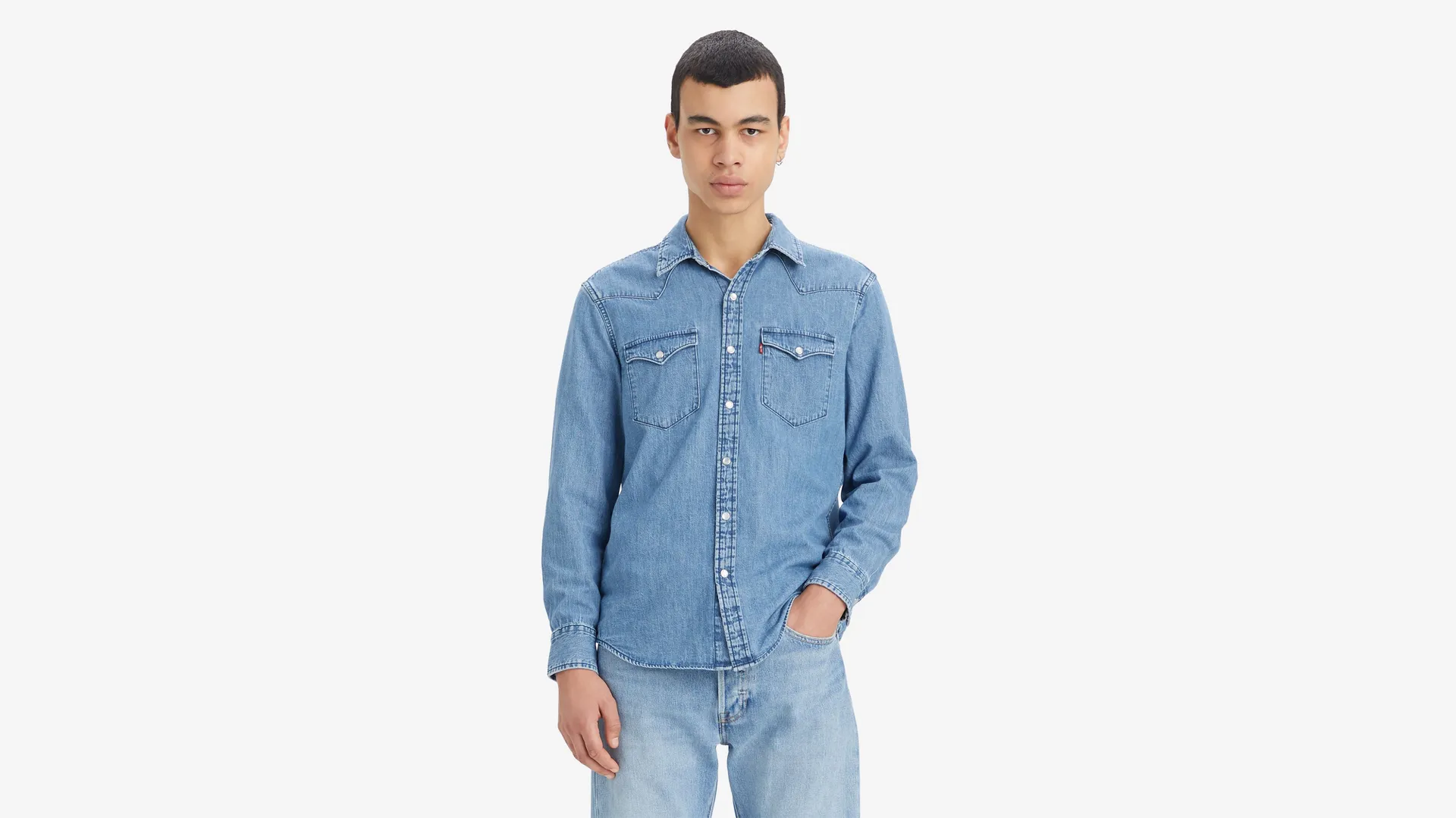 

Классическая рубашка стандартного кроя в стиле вестерн Levi's, синий