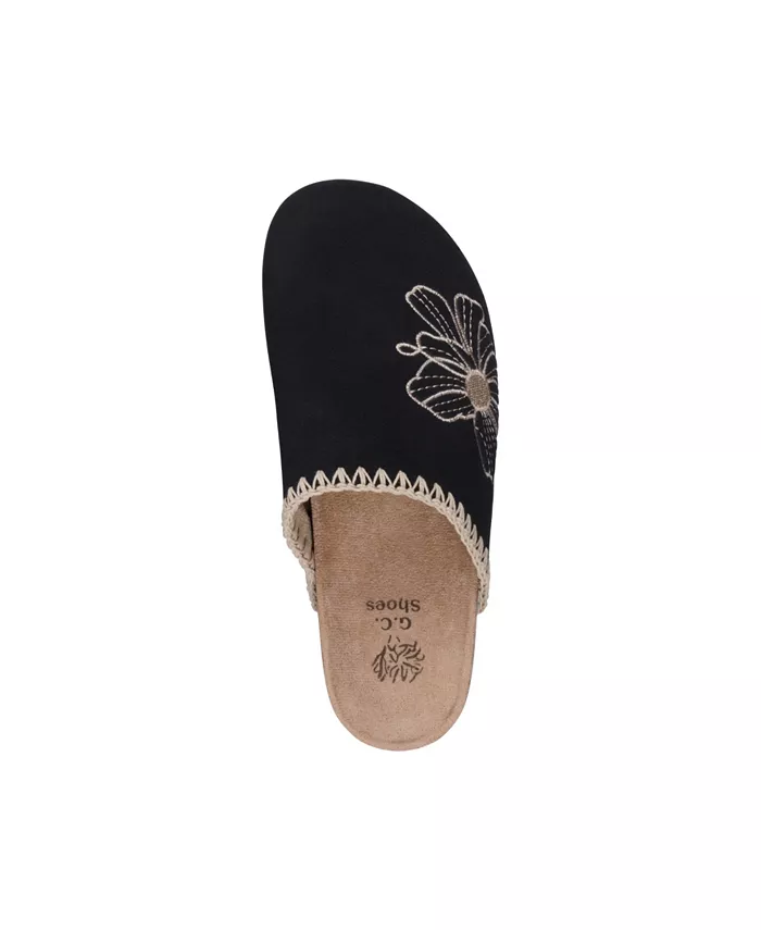 Женские клоги Jamie с вышивкой и стелькой-слайд GC Shoes, черный — фото 4