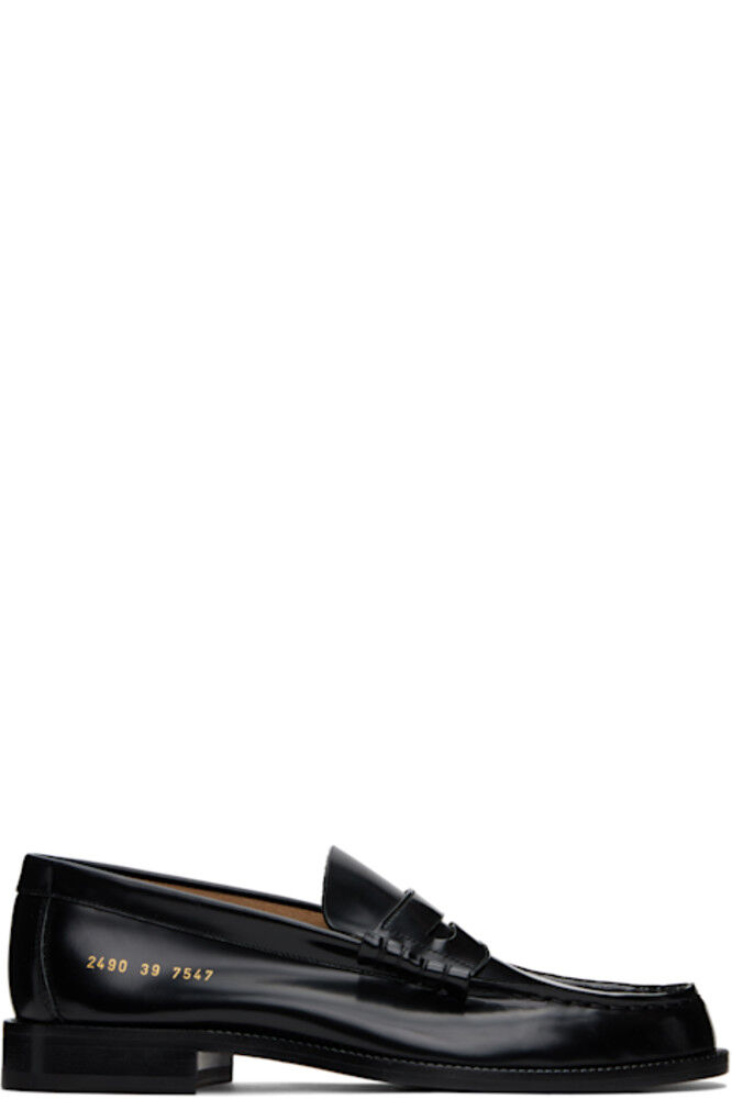 

Черные полированные кожаные мокасины Common Projects