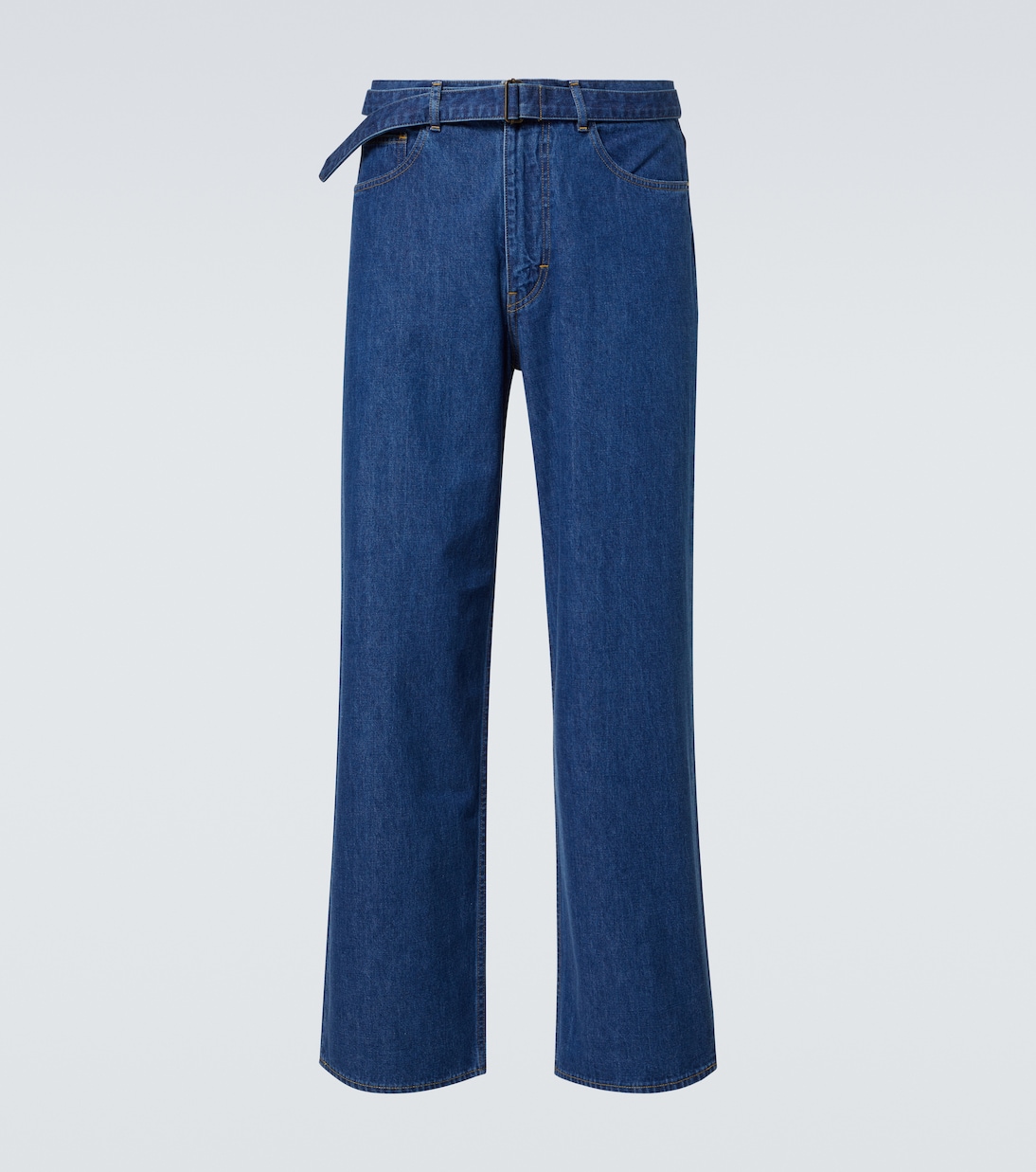 

Прямые джинсы с поясом Auralee, Midium Washed Indigo