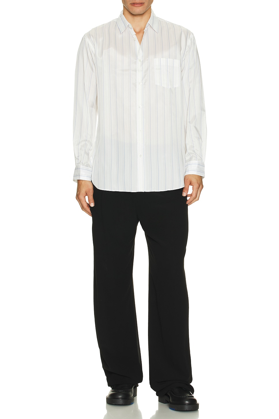 

Рубашка из купры в полоску с окрашенной пряжей Comme Des Garcons Shirt, Stripe 7