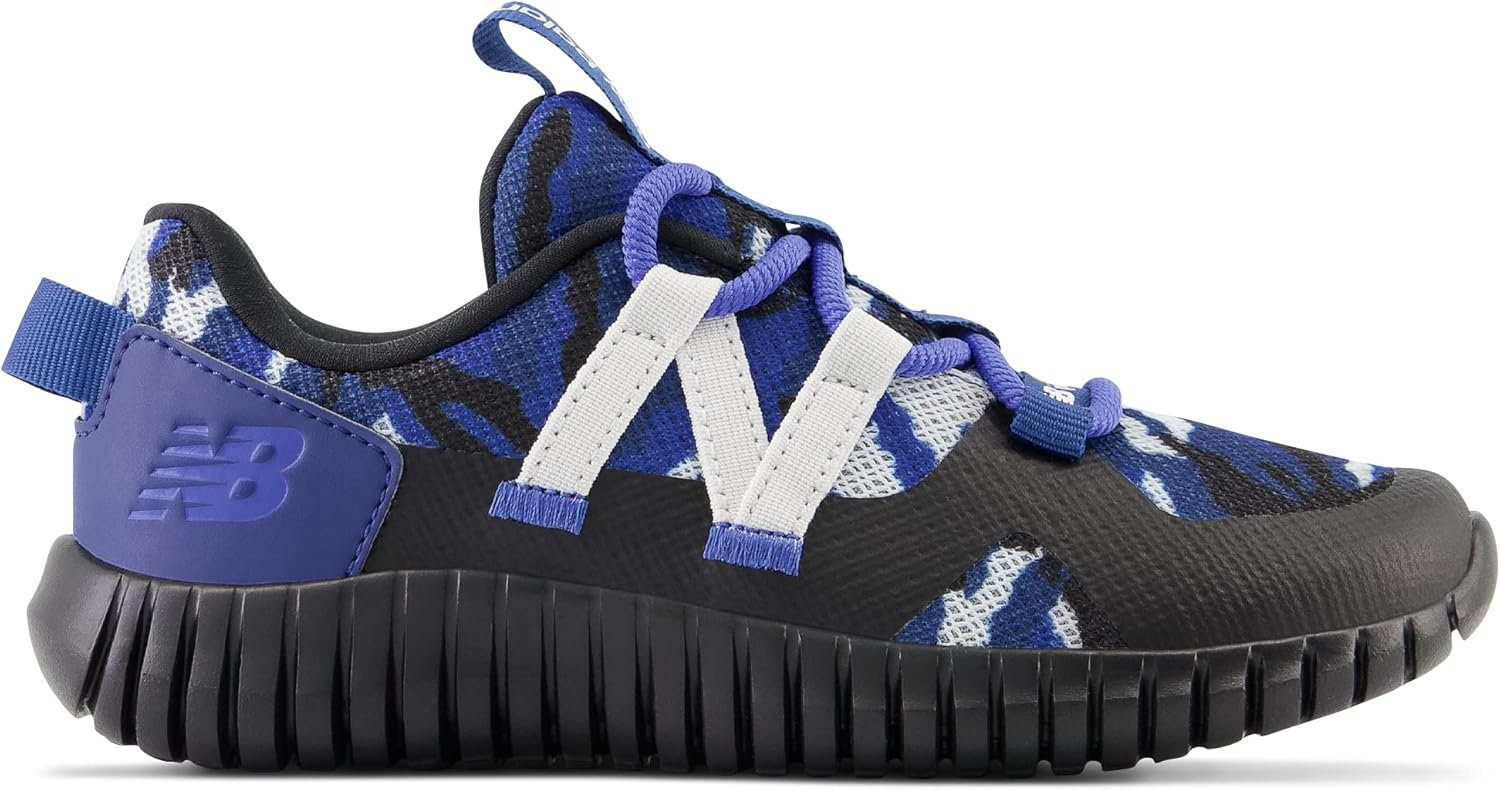 Кроссовки New Balance Kid's Playgruv V1 с эластичной шнуровкой, черный/серый — фото 3