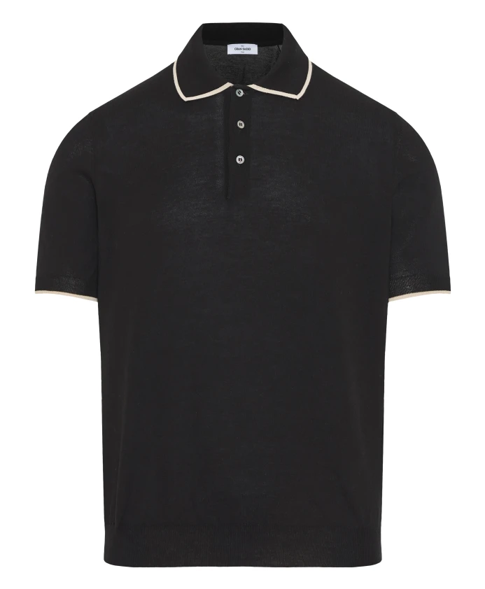 

Классическая хлопковая рубашка поло Gran Sasso, черный