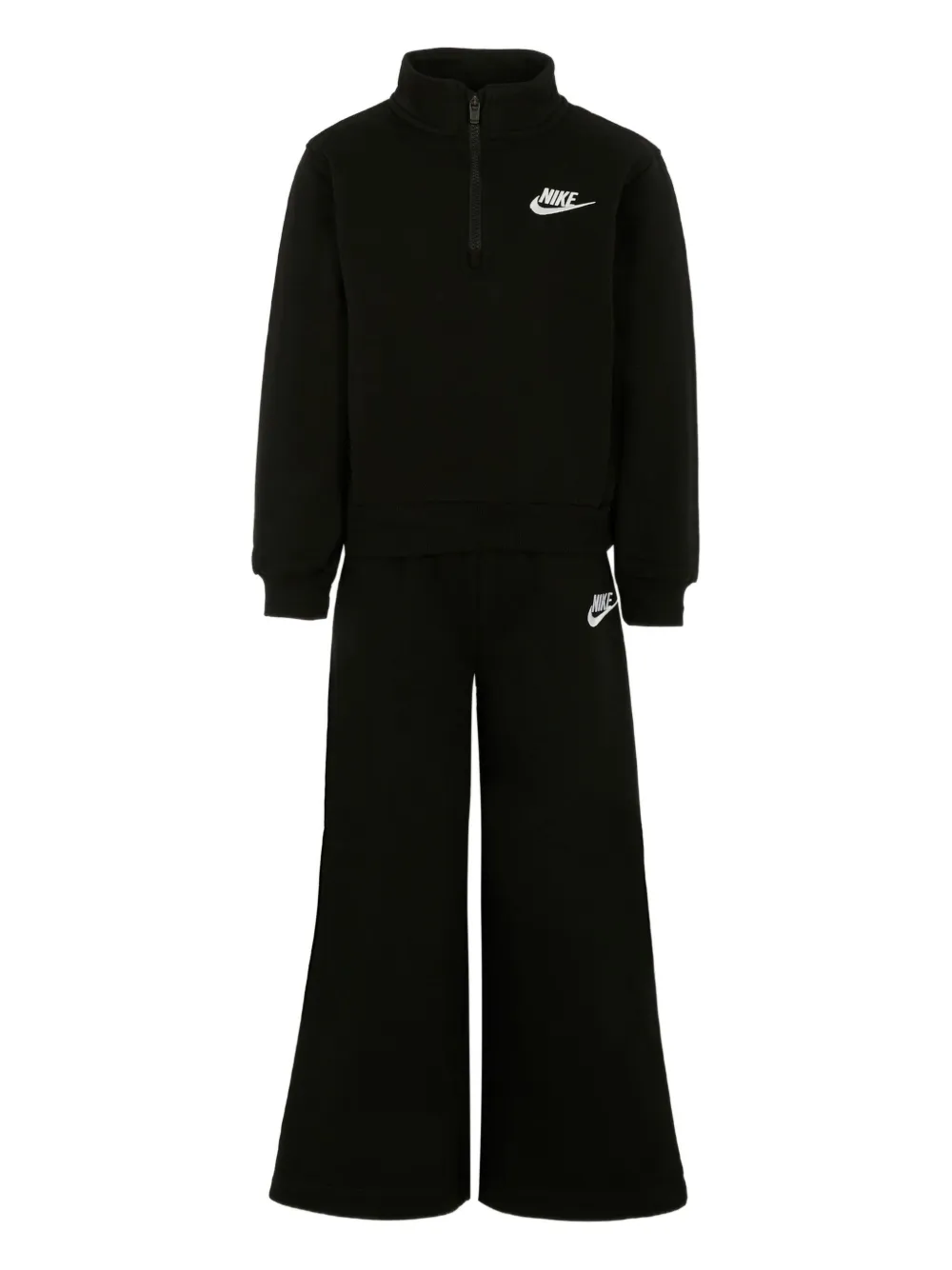 

Спортивный костюм из смесового хлопка с половинной молнией Nike Kids, черный
