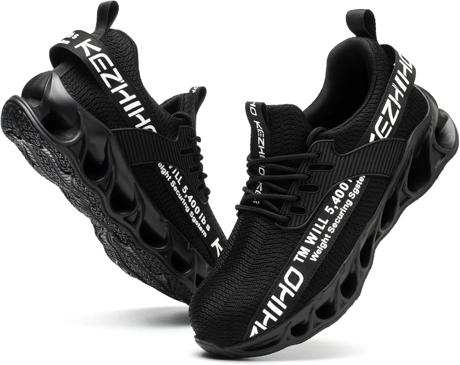 

Рабочие туфли Kezhiho с стальным носком для мужчин, легкие, удобные, дышащие, проколоустойчивые, противоскользящие, модные кроссовки, неразрушимые, для строительства и промышленной безопасности, черный