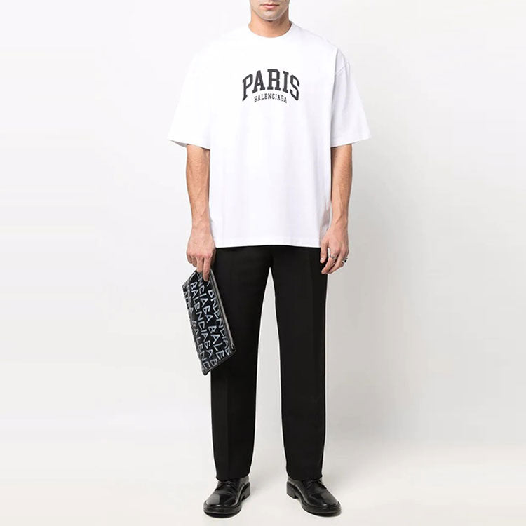 Футболка Balenciaga Cities Paris T-shirt Medium Fit 'White', белый — фото 3