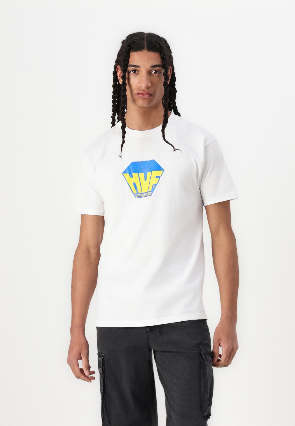 

Футболка с принтом BIG BLOCK TEE UNISEX HUF, белый