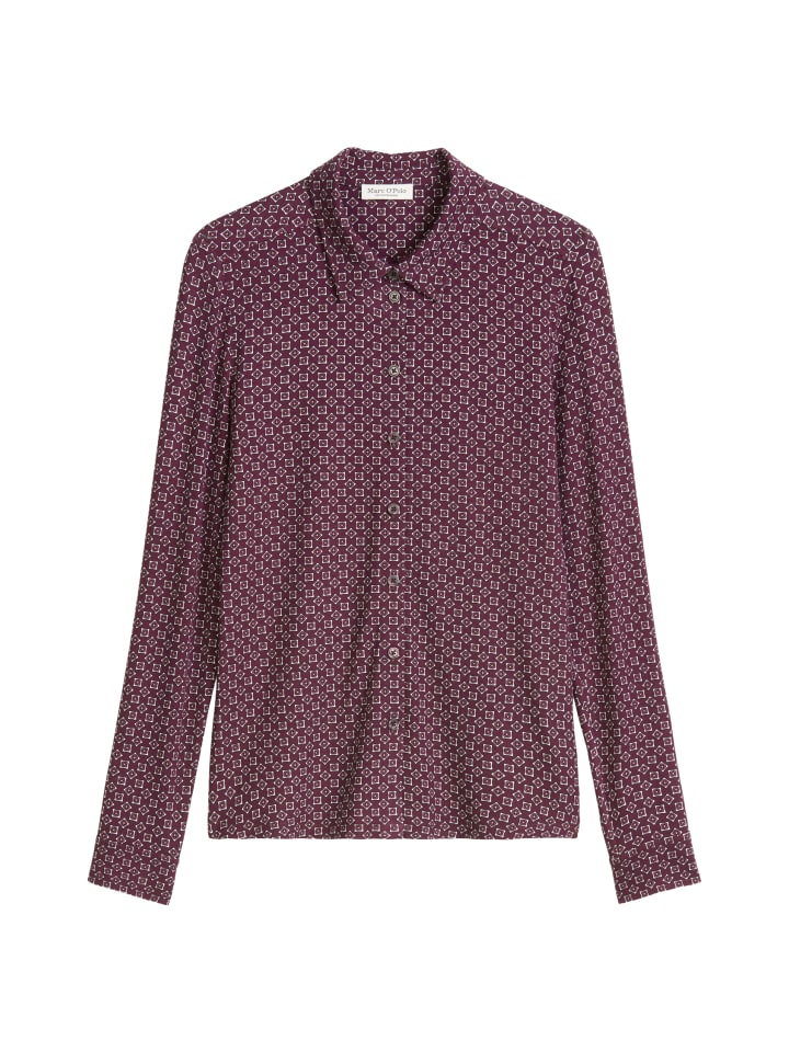 

Блузка из трикотажного полотна с принтом темно-красного цвета Marc O'Polo