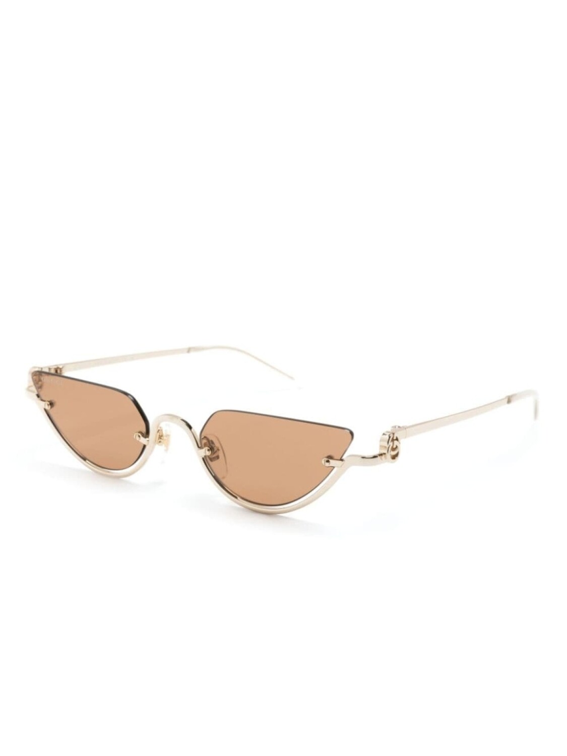 Gucci Eyewear солнцезащитные очки в полуободковой оправе, золотой — фото 2