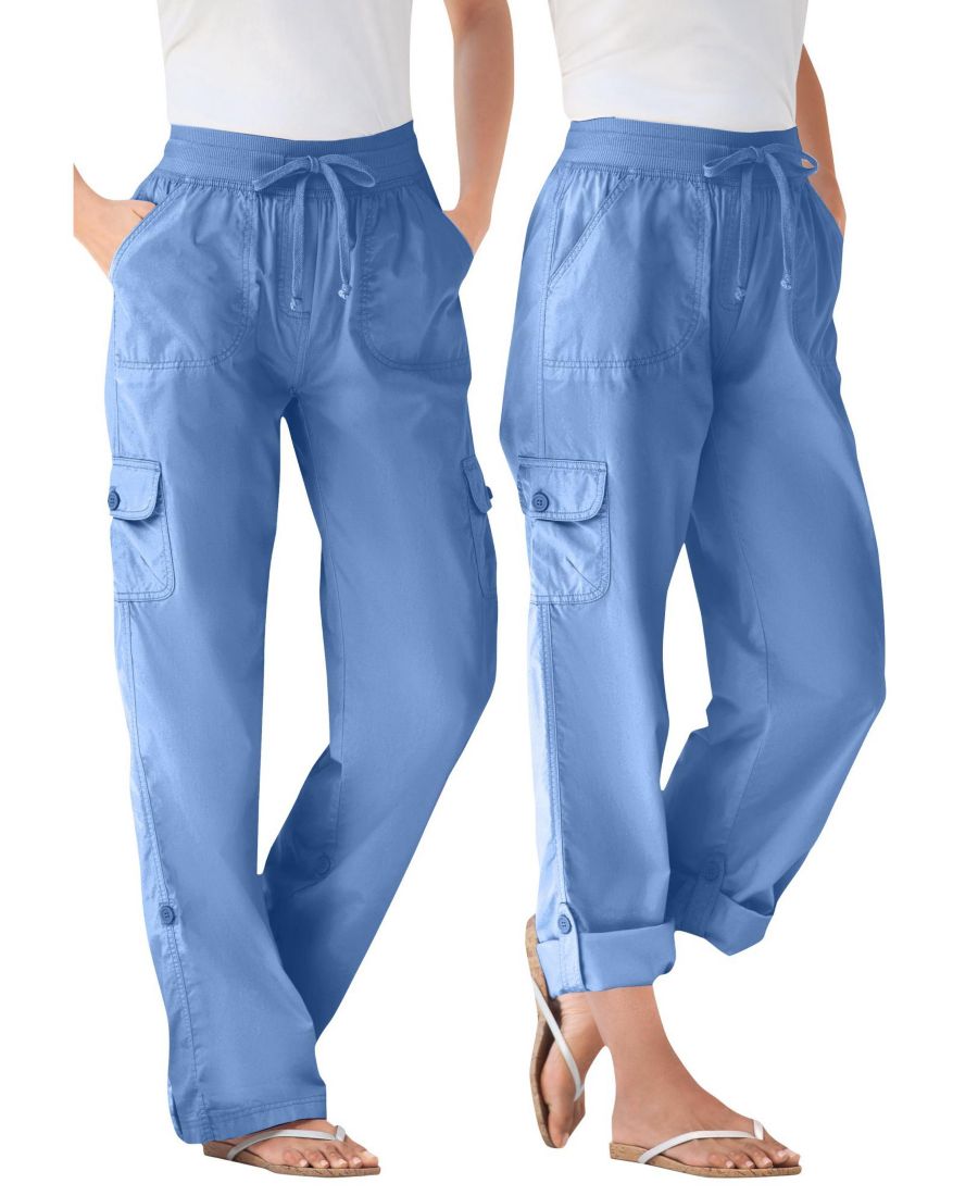 

Женские брюки-карго/капри больших размеров, трансформируемые по длине Woman Within, French blue