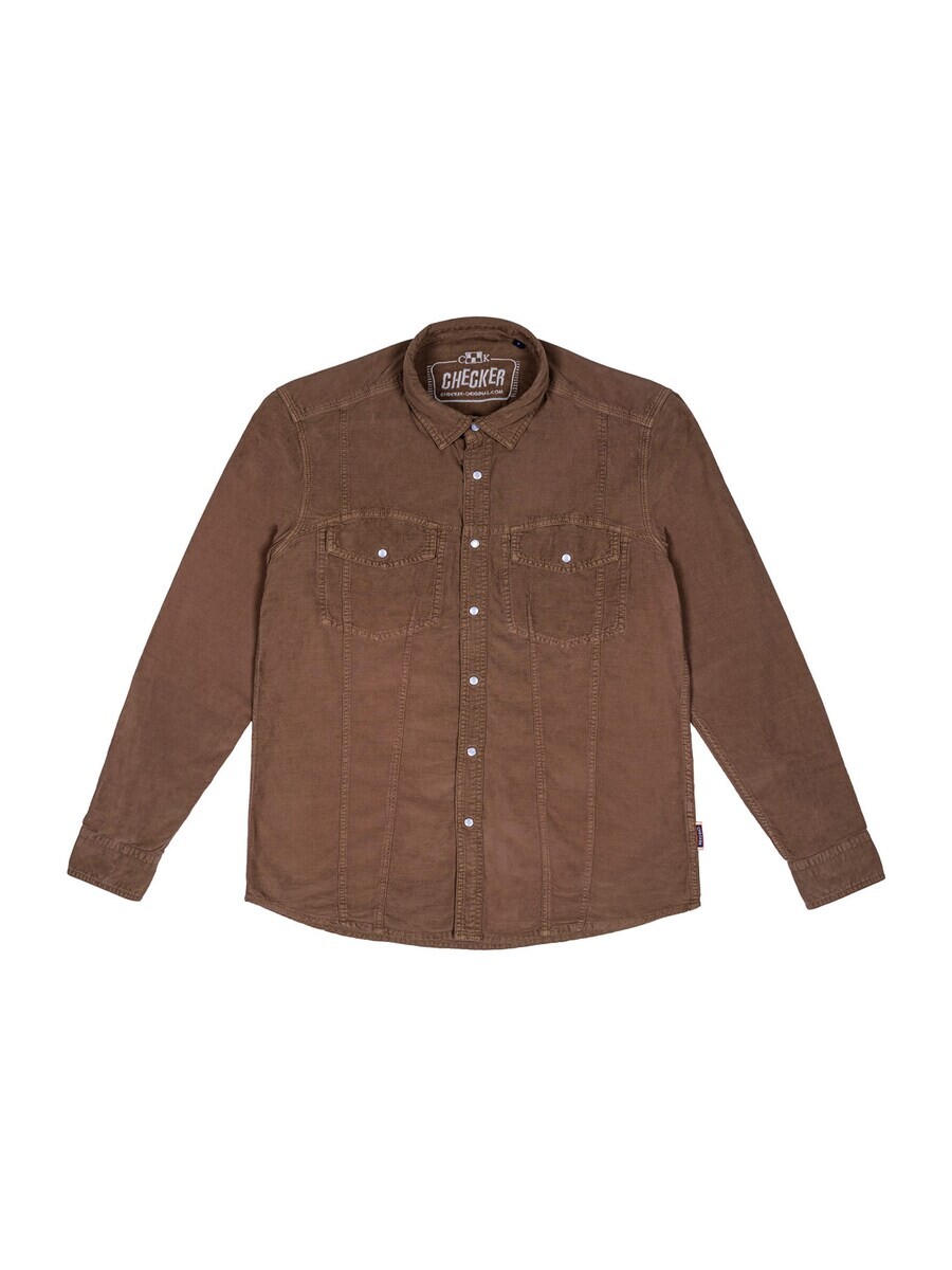 

Повседневная рубашка Checker Regular fit Button Up Shirt Dynasty Cord, коричневый