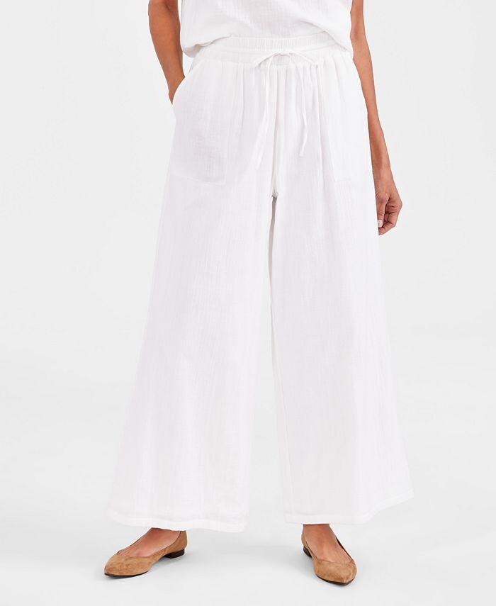 

Широкие брюки Petite Gauze Style & Co, белый
