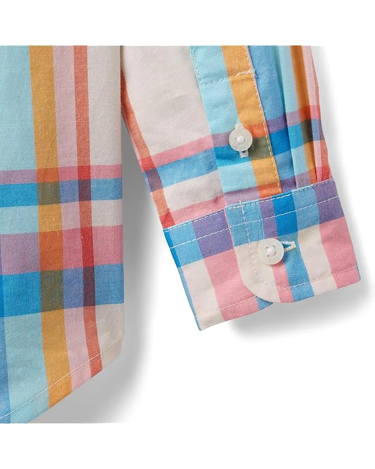 Рубашка Janie and Jack Madras Plaid Button-Down Shirt (Toddler/Little Kid/Big Kid), Multicolor — фото 4
