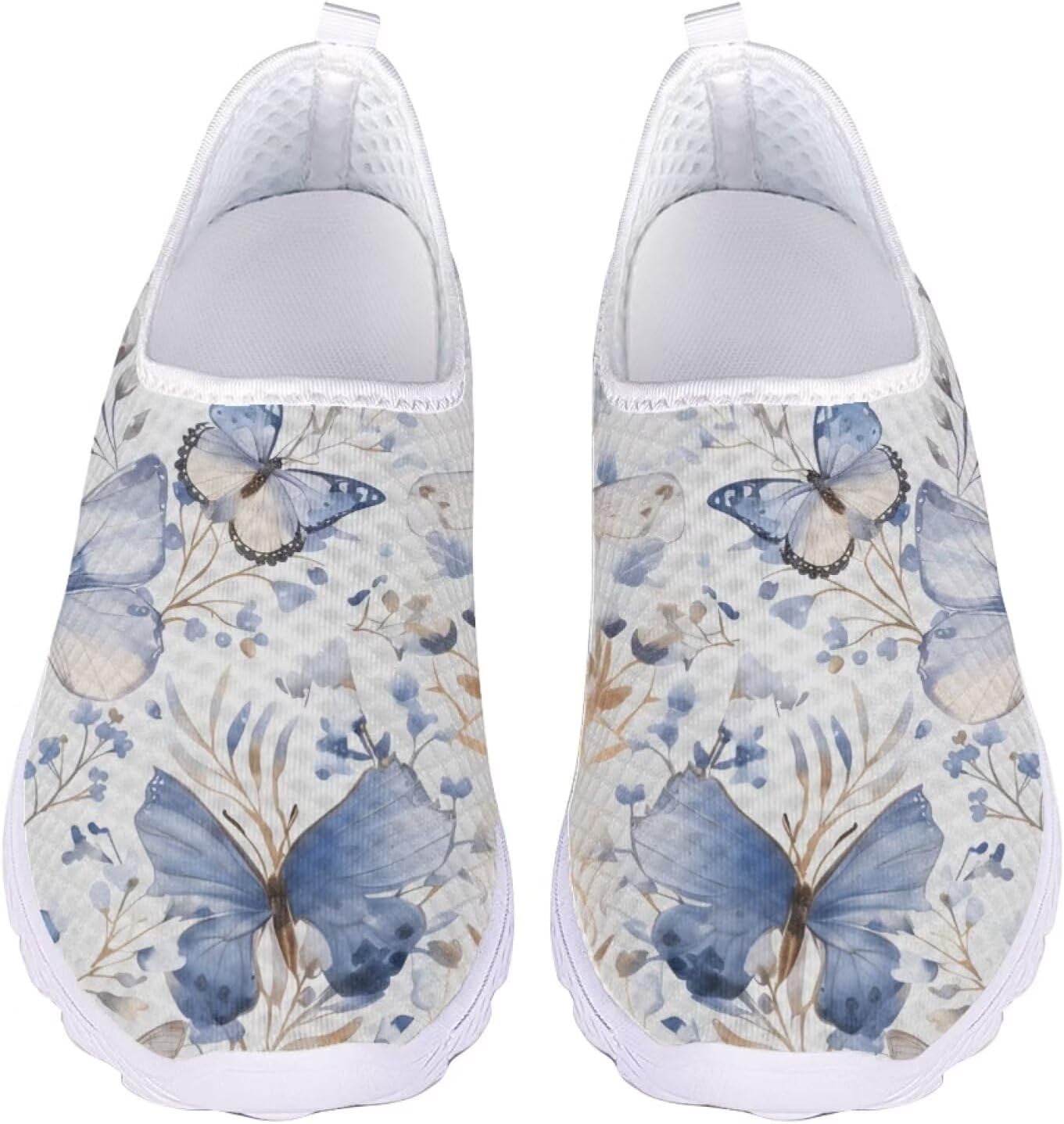 

Кроссовки слипоны Jeiento Fashion для женщин и мужчин, сетчатые, легкие, спортивные ходовые кроссовки, обувь с рисунком бабочки для походов, прогулок, спорта, путешествий и бега, Butterfly