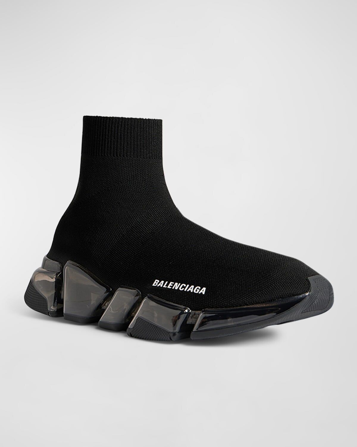 Трикотажные кроссовки Speed ​​2.0 с прозрачной подошвой Balenciaga, цвет Black — фото 2