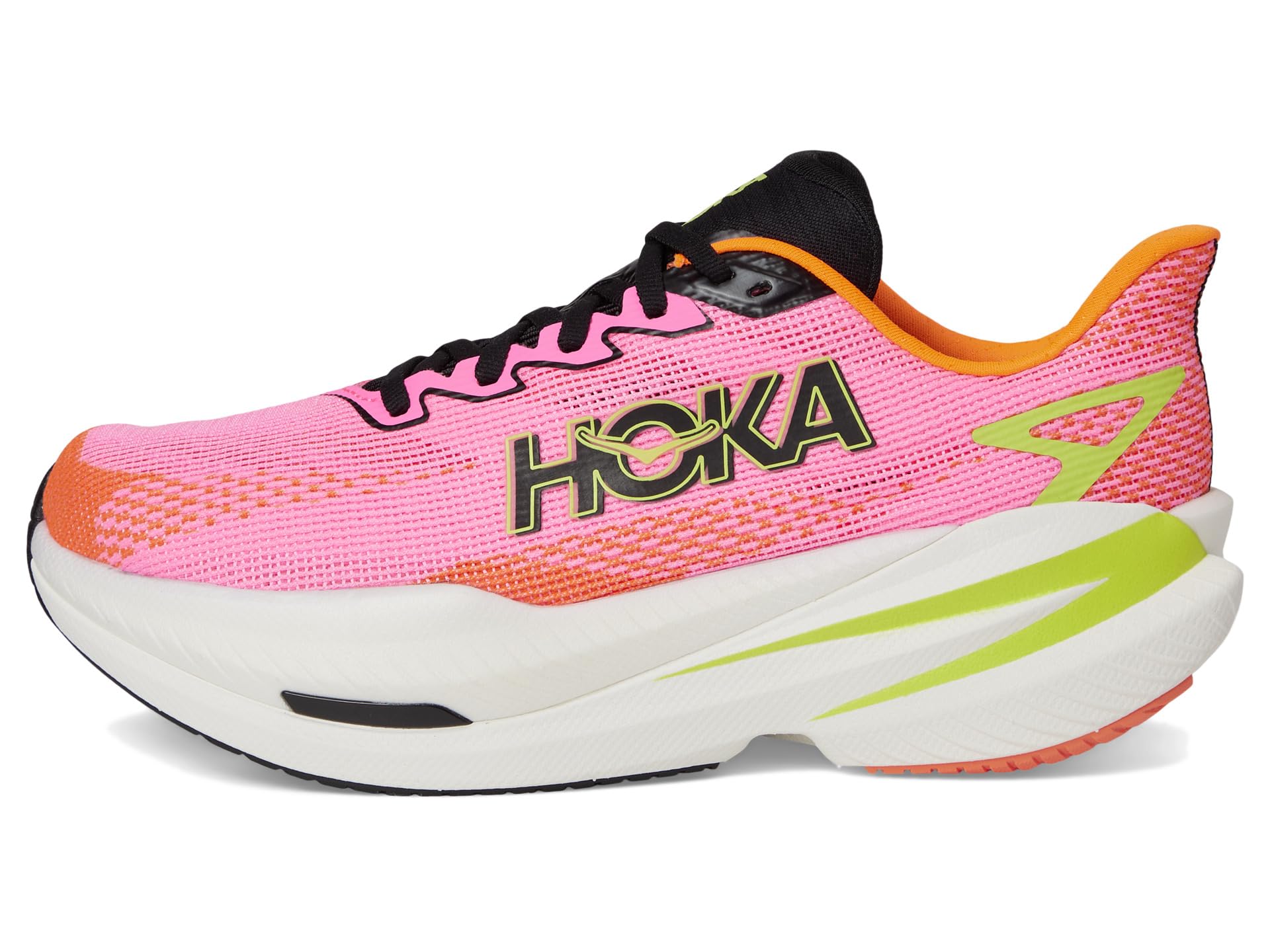 Кроссовки Hoka Mach X 3, цвет Neon Rose/Neon Tangerine — фото 4
