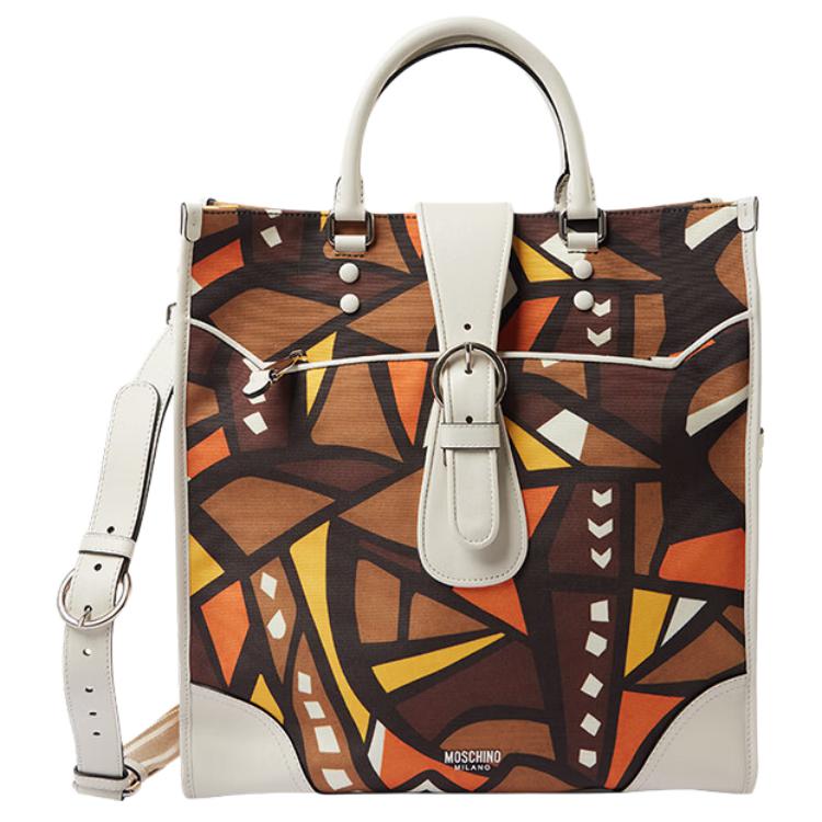 

MOSCHINO Полиэстеровая сумка тоут, шоппер, на плечо, кроссбоди, женская сумка brown