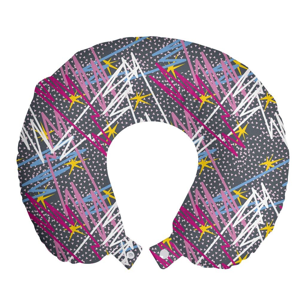 

ABAKUHAUS Modern Travel Pillow Подушка для шеи, Эскиз абстрактного искусства, Пенопластовые дорожные принадлежности для самолета и автомобиля, 30x30 см, Разноцветные