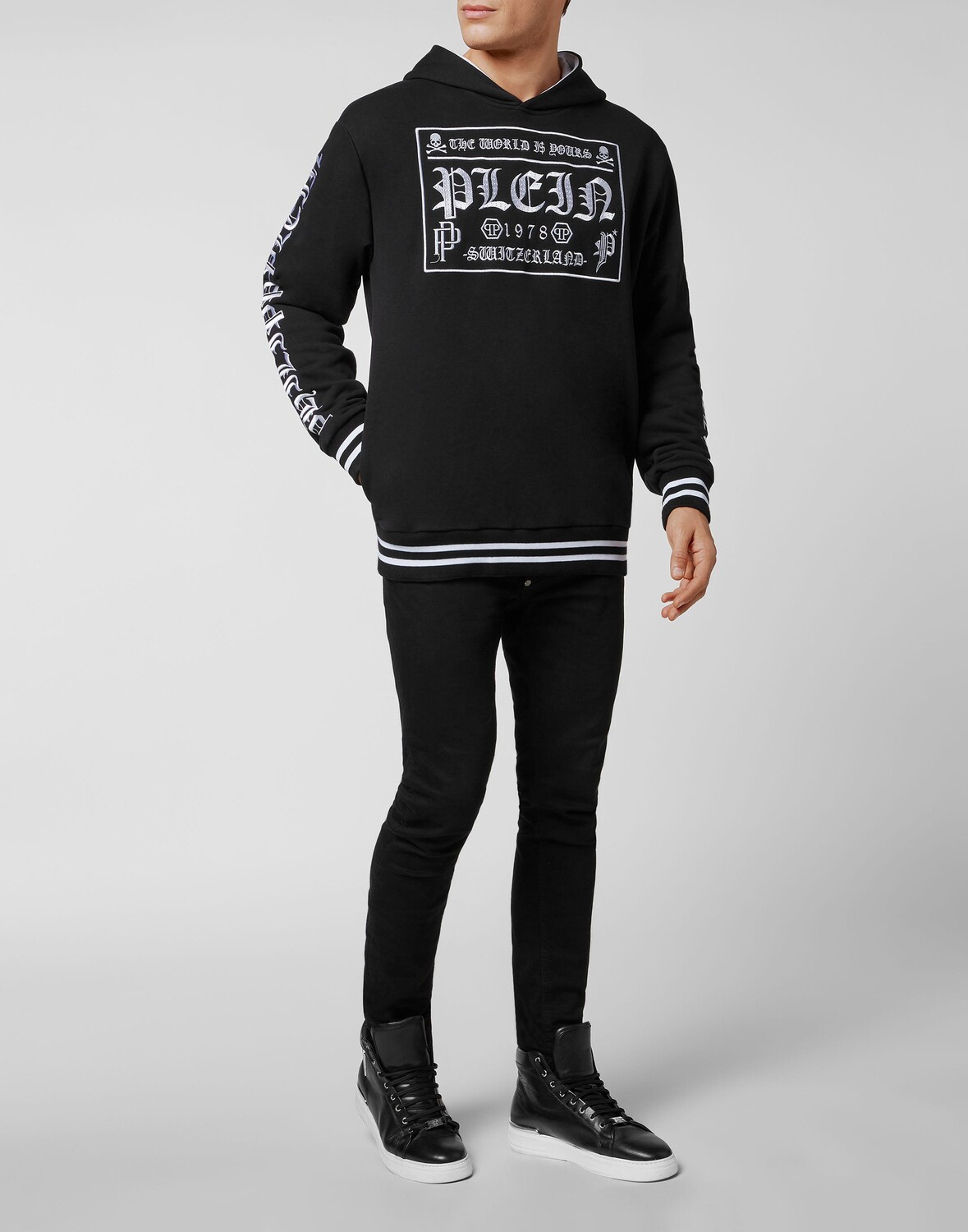 

Толстовка с капюшоном PP1978 Philipp Plein, черный