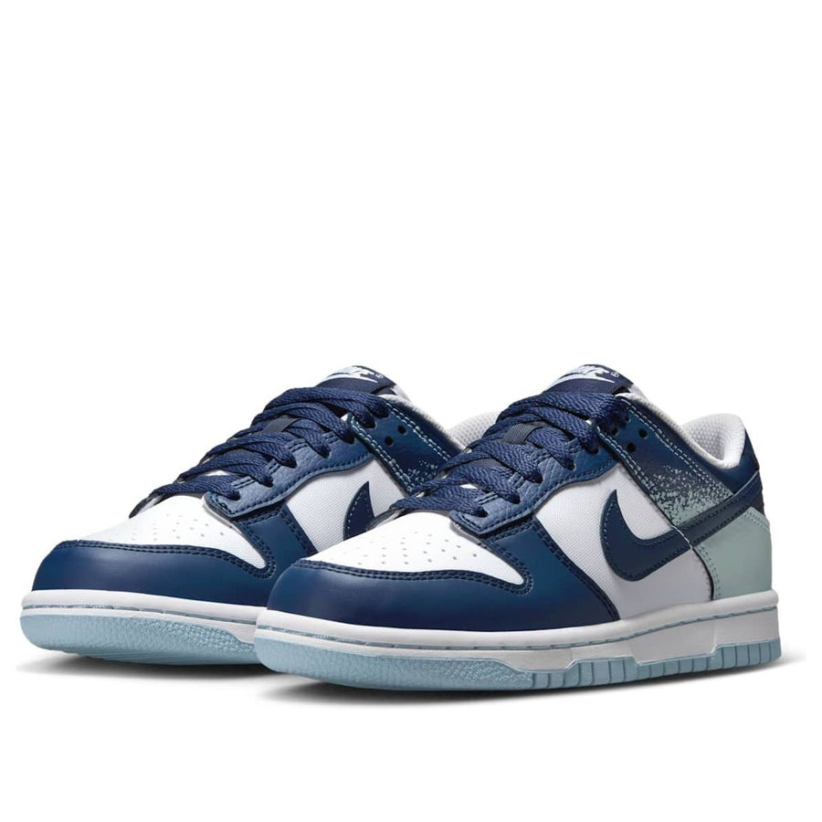 Кроссовки (GS) Nike Dunk Low 'Blue Splatter', синий — фото 3