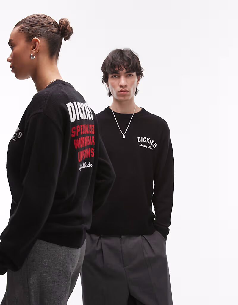 

Толстовка с принтом логотипа на спине в форме Dickies черного цвета