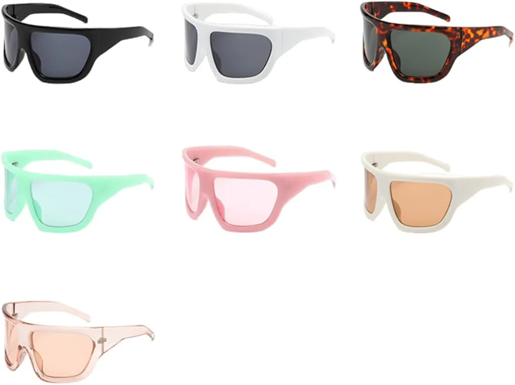 

Популярные женские солнцезащитные очки в крупной оправе, модные, в стиле панк, уникальные спортивные мужские очки с защитой от УФ-излучения UV400 VVTWSSW, Pink Pink