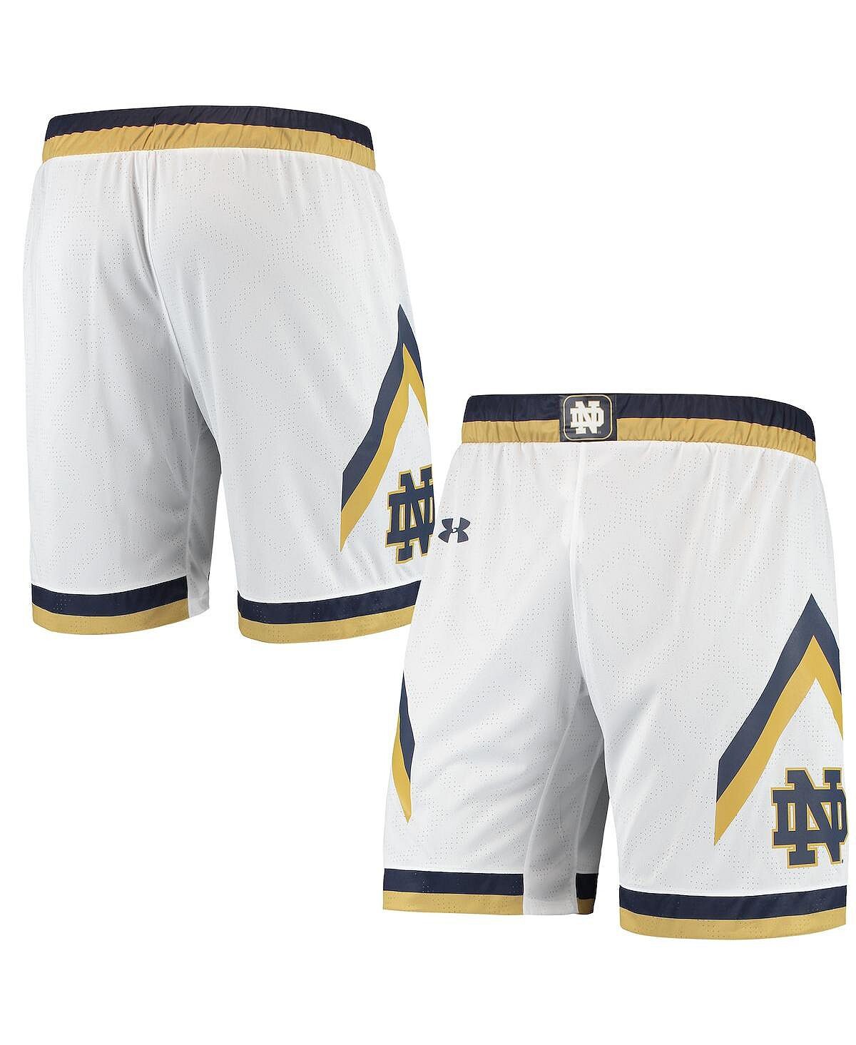 

Мужские белые баскетбольные шорты Notre Dame Fighting Irish Replica Under Armour