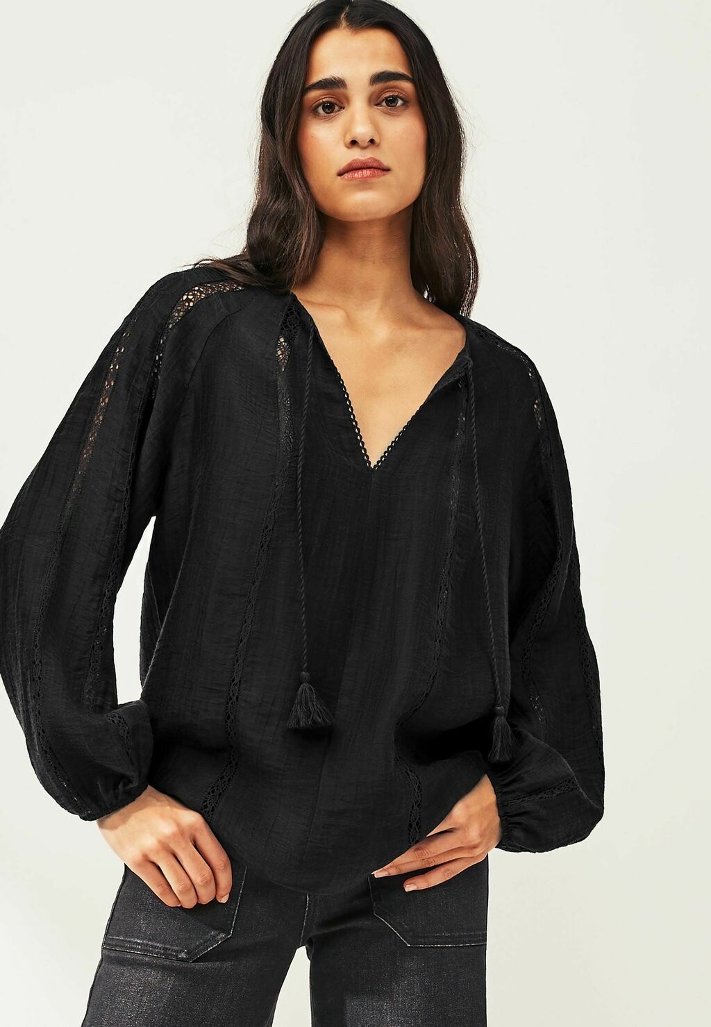 

Блуза Textured V-Neck Next, черный