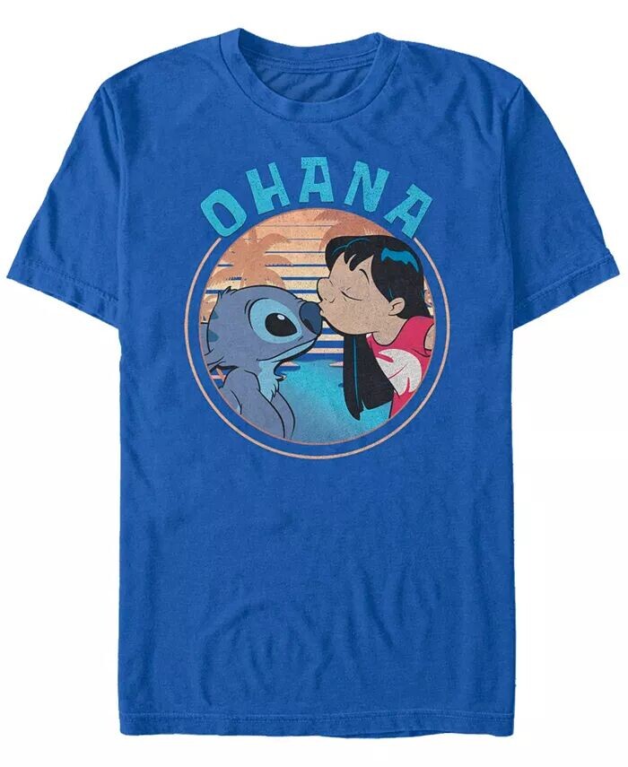 

Мужская футболка с коротким рукавом Lilo Stitch Ohana Fifth Sun, синий