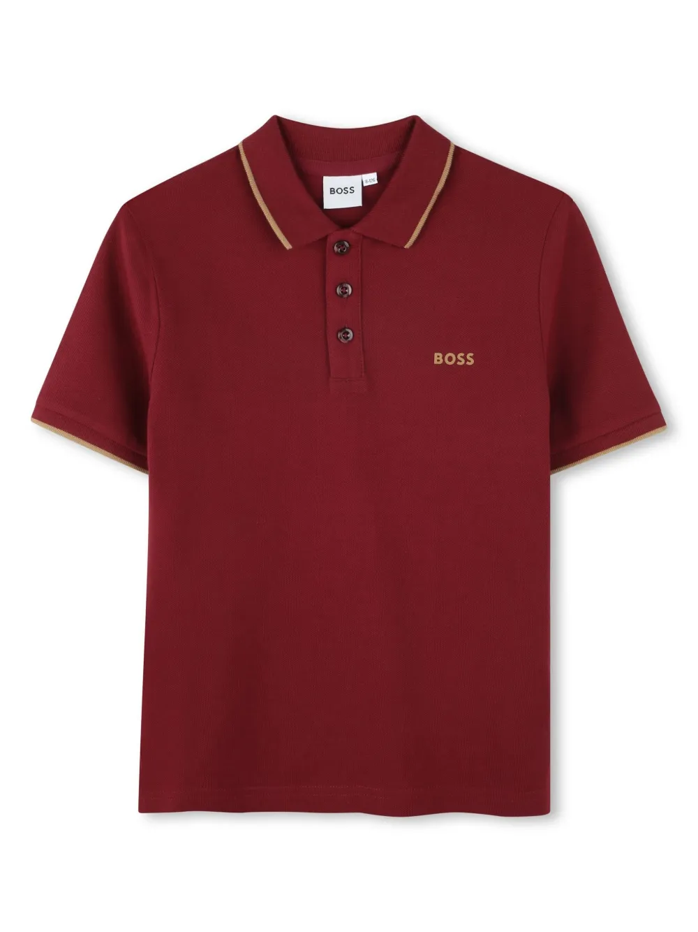 

Рубашка поло с логотипом BOSS Kidswear, красный