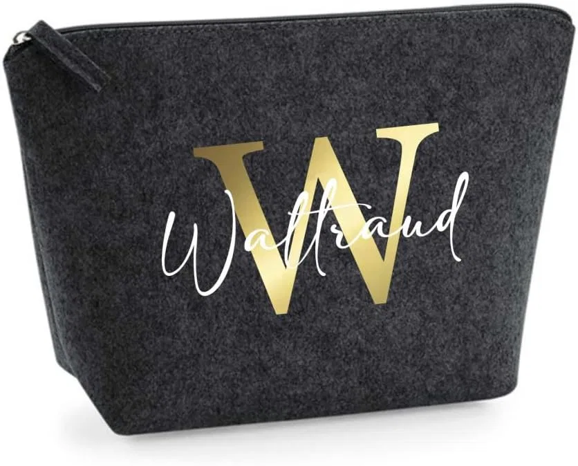 Войлочная косметичка с монограммой Awasg, Darkgray