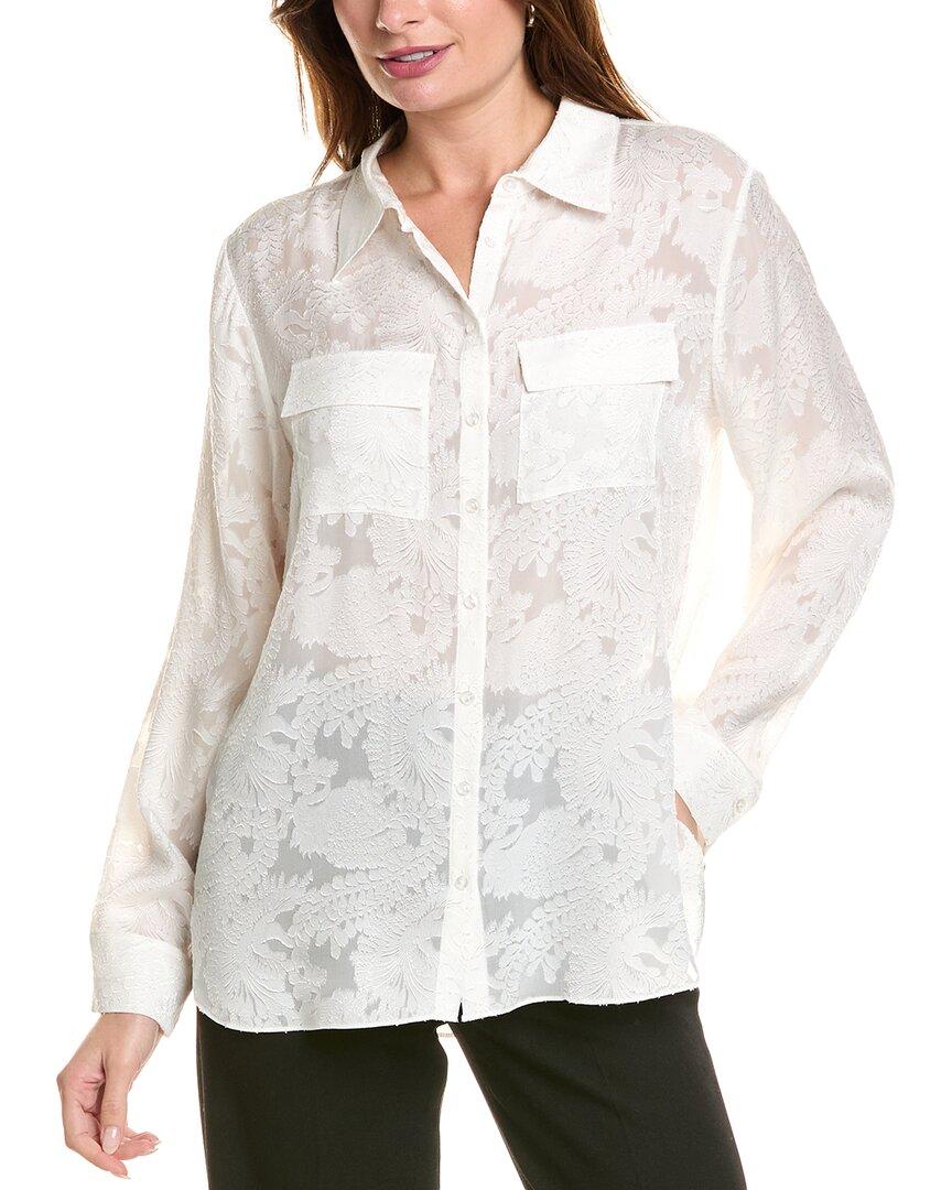 

Рубашка Elie Tahari из жаккардового шелка в стиле Utility, белый