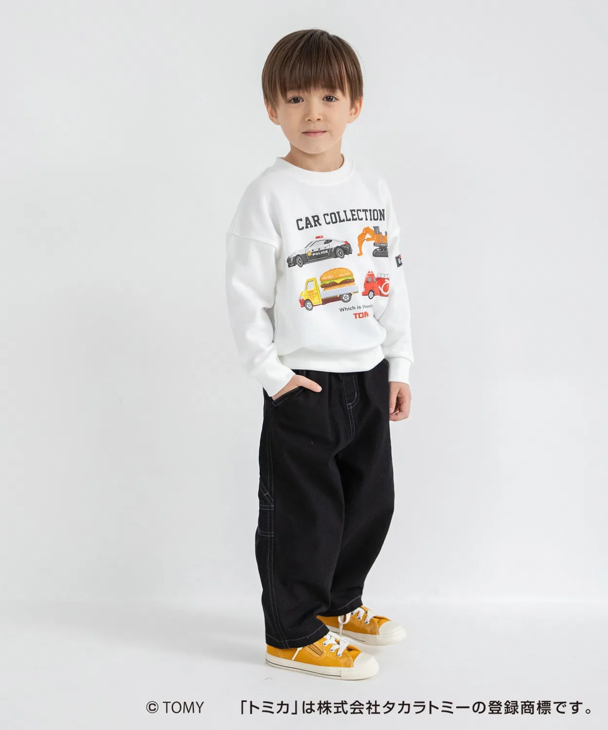 Коллаборация TOMICA × branshes принтованный свитшот, полиэстер 65%, хлопок 35%, серый меланж — фото 4