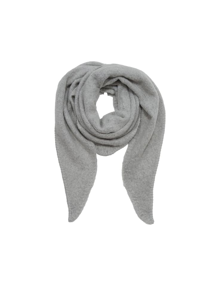 

Треугольный шарф-букле из уютного материала серого цвета Faera