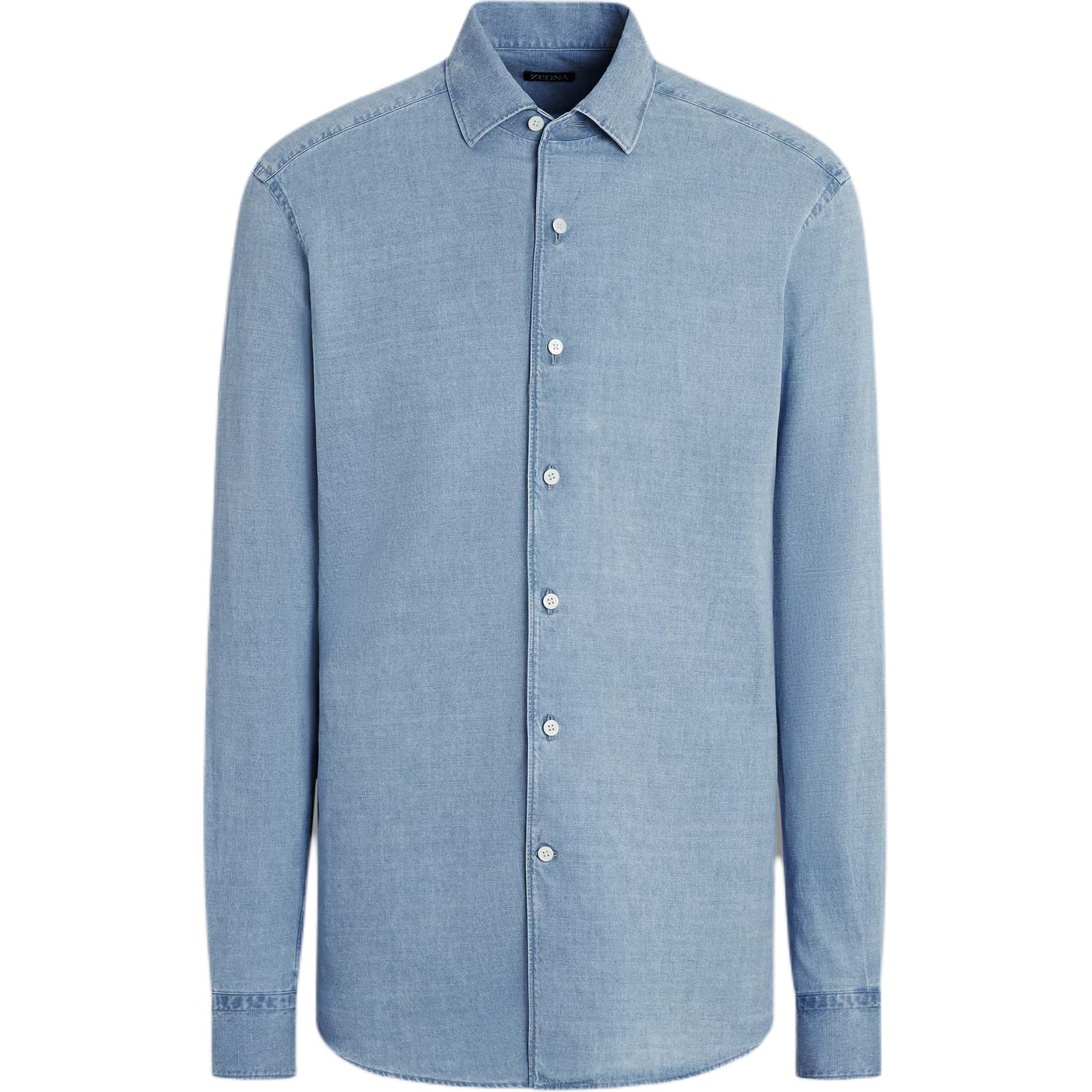 

Джинсовая рубашка с длинными рукавами Zegna Ermenegildo Zegna, синий