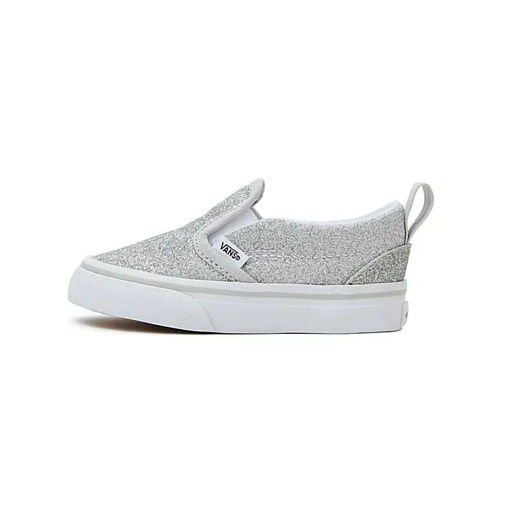 Кроссовки Vans Slip-On V Toddler 'Glitter - Silver', серый