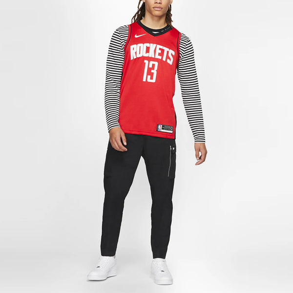 Спортивная футболка nba casual sports basketball jersey sw fan edition 19-20 season houston rockets no. 13 red Nike, красный — фото 3
