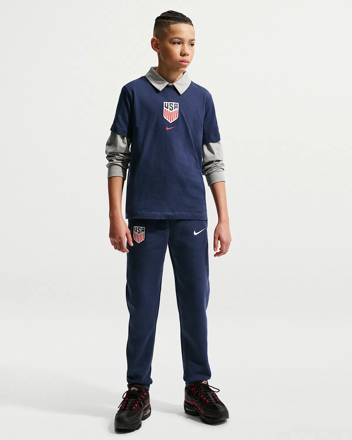 Детские (мальчики) спортивные штаны Nike USMNT Club Fleece, Midnight Navy/Sail