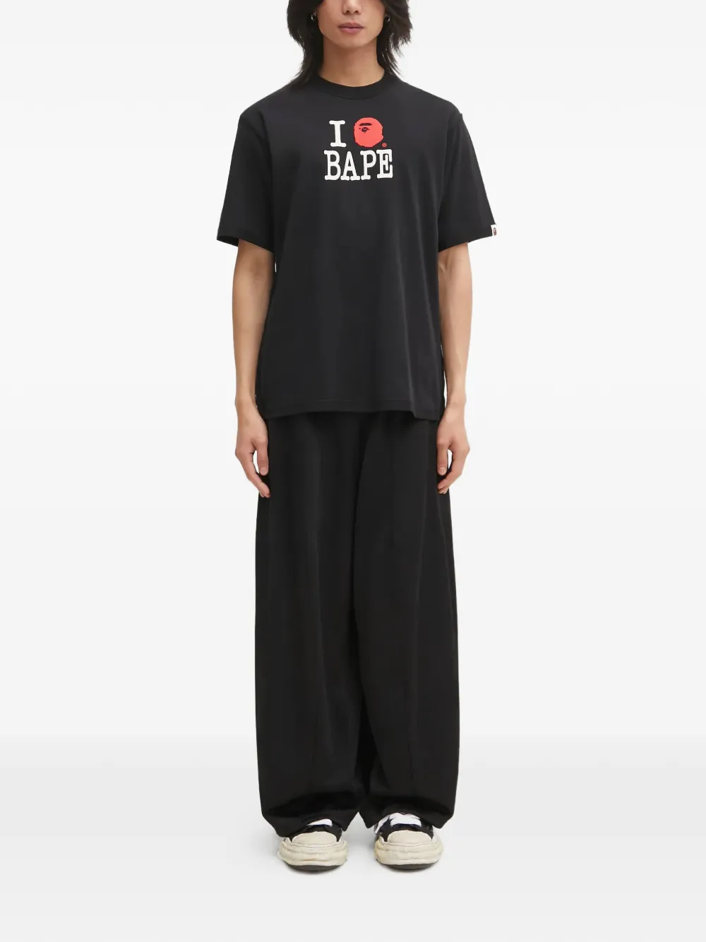Футболка с логотипом наизнанку A BATHING APE, черный — фото 2