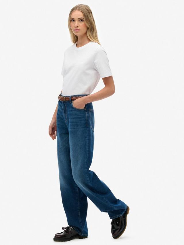 Джинсы с высокой посадкой и широкими штанинами Superdry, Deep Indigo — фото 3