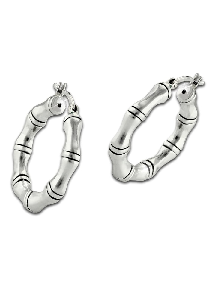 

SilberDream Серьги-кольца из серебра 925 пробы в форме бамбука