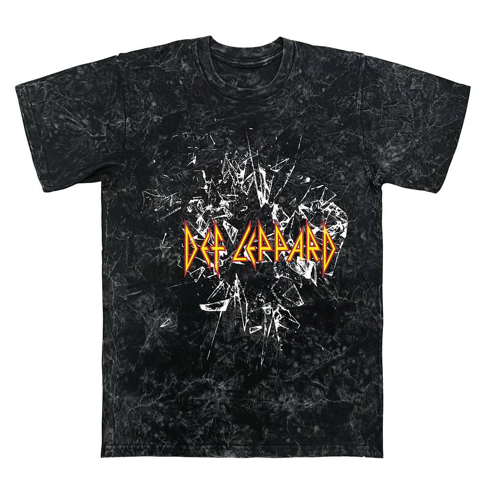 

Мужская футболка с рисунком Def Leppard Shatter Mineral Wash Licensed Character, цвет Black Mineral Wash