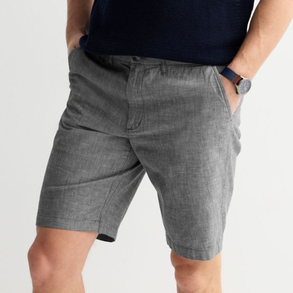 

Мужские шорты с плоской передней частью Flexwear длиной 11" Sonoma Goods For Life, цвет black chambray