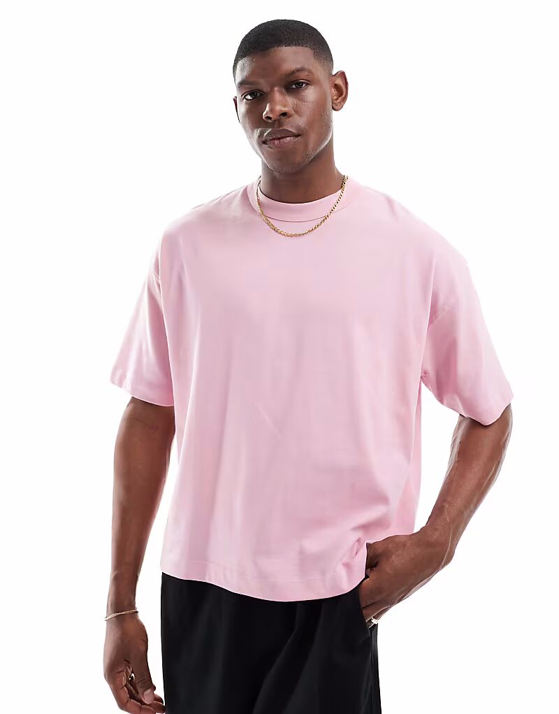 

Футболка свободного кроя ASOS DESIGN плотная, свободного кроя, розового цвета - PINK