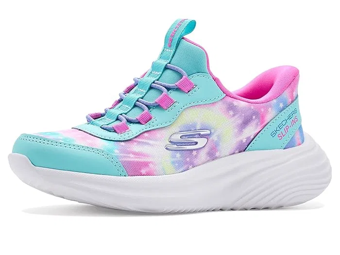 Кроссовки с технологией Hands Free Slip-Ins Bounder Pro SKECHERS KIDS, Turquoise/Multi
