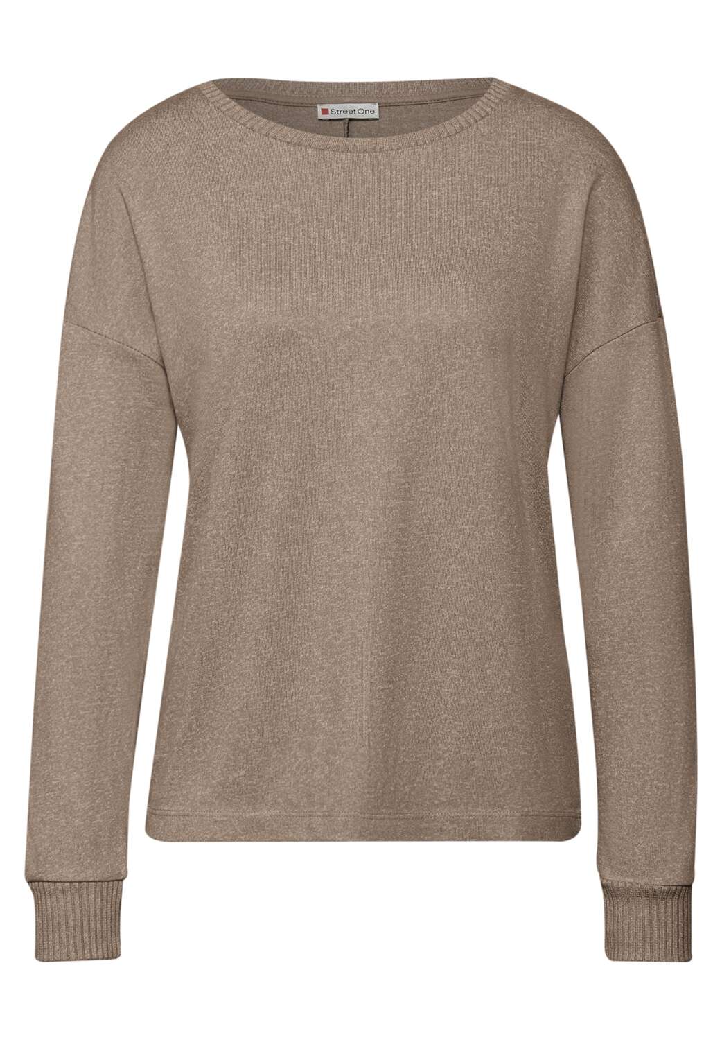 

STREET ONE Лонгслив в темно-бежевом цвете