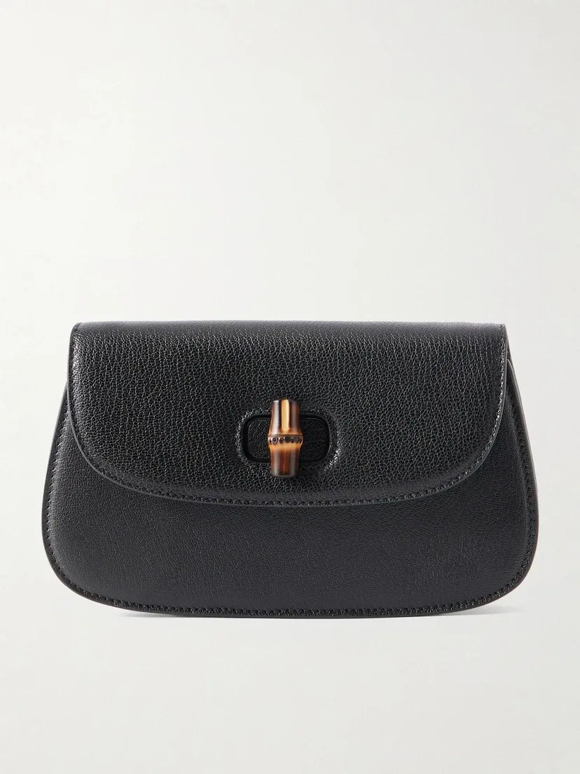 Клатч из фактурной кожи Bamboo 1947 GUCCI, черный