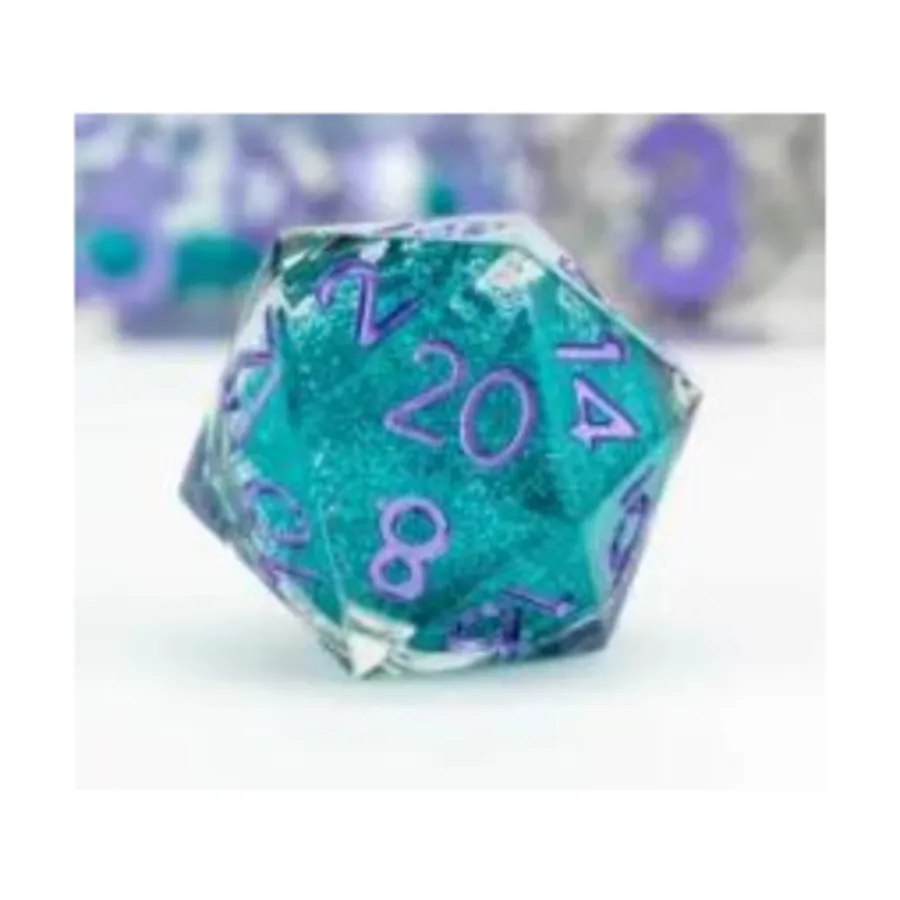 

d20 Elixir Liquid Core — дискотека с фиолетовым, Elixir Liquid Core Dice